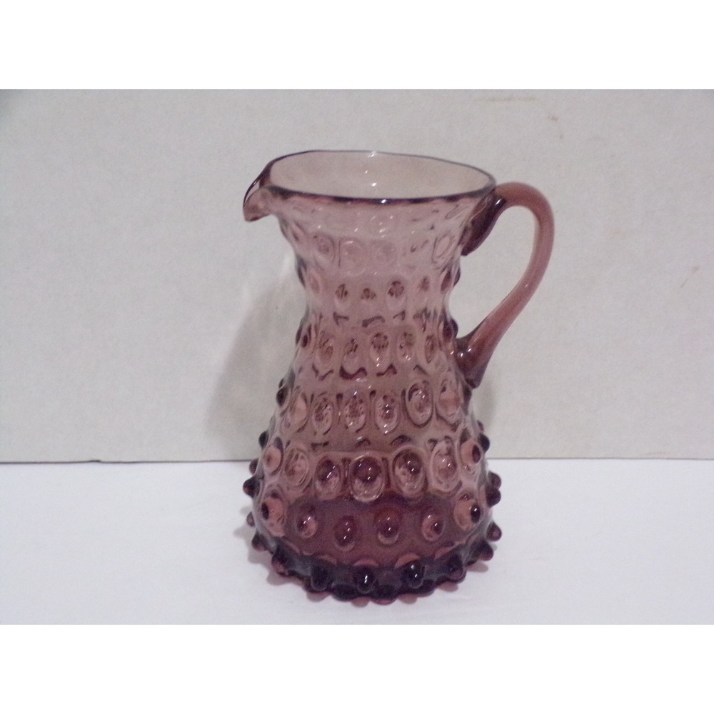 Vintage Empoli-Style Italian Amethyst Glass Hobnail Bumpy Pattern 5 3/4" Tall